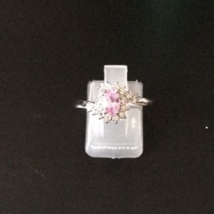 Sterling silver pink sapphire white sapphire